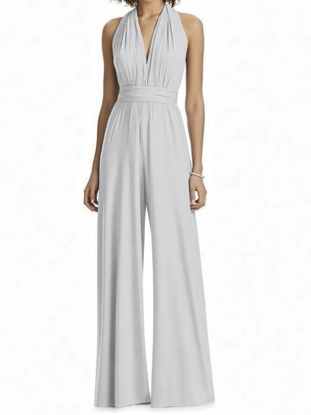 Dessy Group Grey Convertible Jumpsuit - FITS LIKE LARGE
